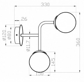 Бра Maytoni Erich MOD221-WL-02-G в Александровском - alexsandrovskoe.mebel24.online | фото 3