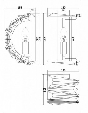 Бра Maytoni Puntes MOD043WL-01G в Александровском - alexsandrovskoe.mebel24.online | фото 2