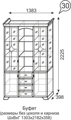 Буфет Венеция 30 бодега в Александровском - alexsandrovskoe.mebel24.online | фото 3