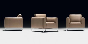 CAPRERA Armchair (P279.010.L30) КРЕСЛО, кожа 3094 сер.беж. цв. в Александровском - alexsandrovskoe.mebel24.online | фото