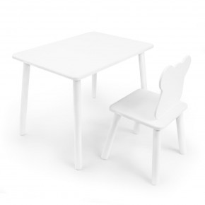 Детский комплект стол и стул «Мишка» Rolti Baby (белый/белый, массив березы/мдф) в Александровском - alexsandrovskoe.mebel24.online | фото