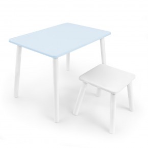 Детский комплект стол и табурет Rolti Baby (голубая столешница/белое сиденье/белые ножки) в Александровском - alexsandrovskoe.mebel24.online | фото