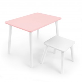 Детский комплект стол и табурет Rolti Baby (розовая столешница/белое сиденье/белые ножки) в Александровском - alexsandrovskoe.mebel24.online | фото