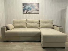 Диван угловой Комфорт-3 (НПБ+МДФ) велюр Luma 01 в Александровском - alexsandrovskoe.mebel24.online | фото