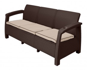 Диван Yalta Premium Sofa 3 Set (Ялта) шоколадный (+подушки под спину) в Александровском - alexsandrovskoe.mebel24.online | фото 1