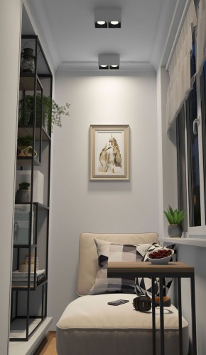 DK3085-WB+WH Светильник накладной IP 20, 10 Вт, GU5.3, LED, бело-черный/белый, пластик в Александровском - alexsandrovskoe.mebel24.online | фото 2