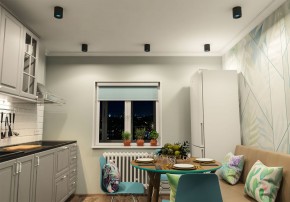 DK3090-BK+CY Светильник накладной IP 20, 10 Вт, GU5.3, LED, черный/голубой, пластик в Александровском - alexsandrovskoe.mebel24.online | фото 2