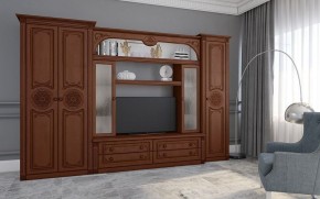 Гостиная Джулия 3.4 (Итальянский орех/Груша с платиной черной) в Александровском - alexsandrovskoe.mebel24.online | фото