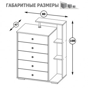 Камелия Комод, цвет венге/дуб лоредо, ШхГхВ 80х46,8х107,6 см., НЕ универсальная сборка в Александровском - alexsandrovskoe.mebel24.online | фото 5