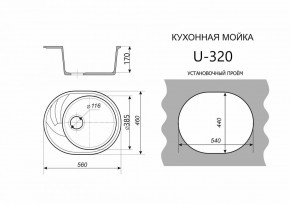 Каменная мойка ULSTONE U-320 (560х460) в Александровском - alexsandrovskoe.mebel24.online | фото 2
