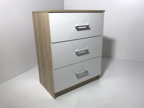 Комод 3 ящика (дуб сонома/белый) в Александровском - alexsandrovskoe.mebel24.online | фото