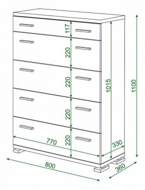 Комод Домино КМ-1 в Александровском - alexsandrovskoe.mebel24.online | фото 2