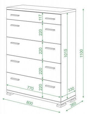 Комод Домино Лайт КМ-2 в Александровском - alexsandrovskoe.mebel24.online | фото 2