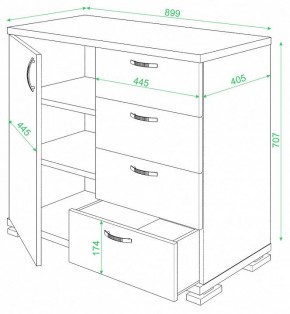 Комод Домино ТБ-4МН в Александровском - alexsandrovskoe.mebel24.online | фото 2