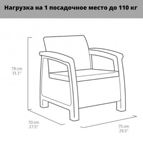 Комплект мебели Корфу Рест (Corfu Rest - without table) коричневый в Александровском - alexsandrovskoe.mebel24.online | фото 3