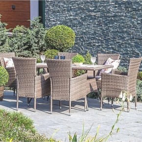 Комплект плетеной мебели AFM-195-6Pcs Beige (6+1) в Александровском - alexsandrovskoe.mebel24.online | фото 1