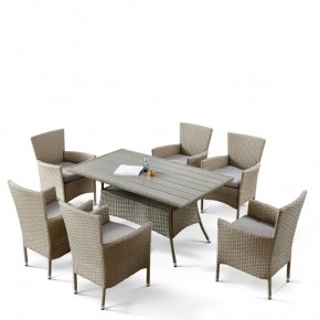 Комплект плетеной мебели AFM-195-6Pcs Beige (6+1) в Александровском - alexsandrovskoe.mebel24.online | фото 3