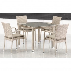 Комплект плетеной мебели T256C/Y376C-W85 Latte (4+1) + подушки на стульях в Александровском - alexsandrovskoe.mebel24.online | фото 3