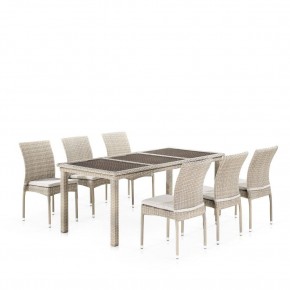 Комплект плетеной мебели T365/Y380C-W85 Latte (6+1) + подушки в Александровском - alexsandrovskoe.mebel24.online | фото 1