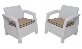 Комплект уличной мебели Yalta Premium Terrace Set (Ялта) белый (+подушки под спину) в Александровском - alexsandrovskoe.mebel24.online | фото 4