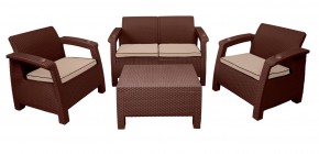 Комплект уличной мебели Yalta Premium Terrace Set (Ялта) шоколадый (+подушки под спину) в Александровском - alexsandrovskoe.mebel24.online | фото