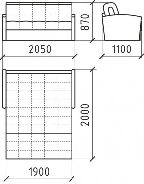 КОРАЛЛ 2 Диван БД 1800 в Александровском - alexsandrovskoe.mebel24.online | фото 5