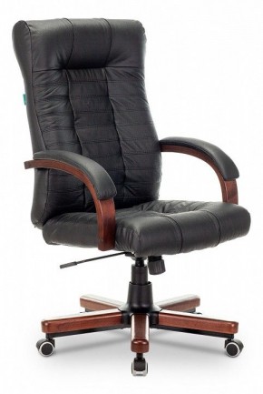 Кресло для руководителя KB-10WALNUT/B/LEATH в Александровском - alexsandrovskoe.mebel24.online | фото