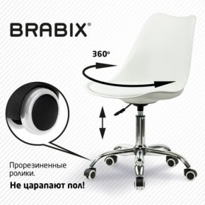 Кресло стул BRABIX "Eames MG-310 CH", хром, пластик белый, экокожа белая, 532923 в Александровском - alexsandrovskoe.mebel24.online | фото 7
