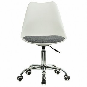 Кресло стул BRABIX "Eames MG-310 CH", хром, пластик белый, ткань серая, 532924 в Александровском - alexsandrovskoe.mebel24.online | фото 1