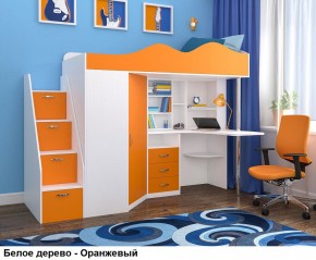 Кровать-чердак Пионер 1 (800*1900) Белое дерево, Анкор темный, Венге в Александровском - alexsandrovskoe.mebel24.online | фото 6