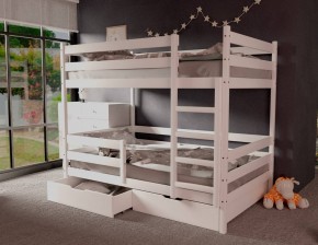 Кровать двухъярусная без крыши 80*160 Белый в Александровском - alexsandrovskoe.mebel24.online | фото