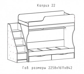 КАПРИЗ-22 Кровать двухъярусная 800 настил ЛДСП в Александровском - alexsandrovskoe.mebel24.online | фото 2