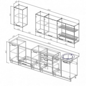 Кухонный гарнитур Антрацит 2800 (Стол. 38мм) в Александровском - alexsandrovskoe.mebel24.online | фото 3