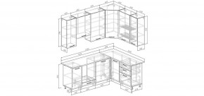 Кухонный гарнитур Белый Глянец 2200*1600 h950 (Стол. 38мм) в Александровском - alexsandrovskoe.mebel24.online | фото 2