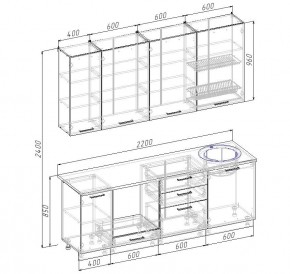 Кухонный гарнитур Демо 2200 (Стол. 38мм) в Александровском - alexsandrovskoe.mebel24.online | фото 2