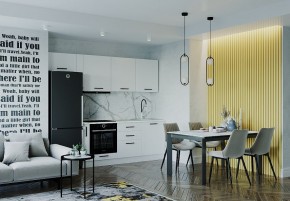 Кухонный гарнитур Жемчуг 2550 (Стол. 38мм) в Александровском - alexsandrovskoe.mebel24.online | фото