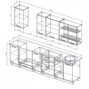 Кухонный гарнитур Руанда 2800 (Стол. 38мм) в Александровском - alexsandrovskoe.mebel24.online | фото 2