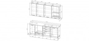Кухонный гарнитур Смоки 2200 h950 (Стол. 38 мм) в Александровском - alexsandrovskoe.mebel24.online | фото 2