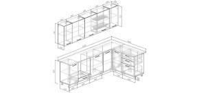Кухонный гарнитур угловой Санторини 2600*1600 (Стол. 38мм) в Александровском - alexsandrovskoe.mebel24.online | фото 2