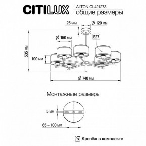Люстра на штанге Citilux ALTON CL421273 в Александровском - alexsandrovskoe.mebel24.online | фото 3