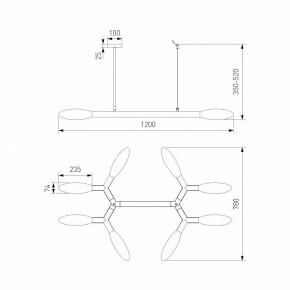 Люстра на штанге Eurosvet Covalent 30180 черный в Александровском - alexsandrovskoe.mebel24.online | фото 3