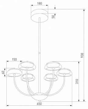 Люстра на штанге Eurosvet Fungo 50388 LED черный в Александровском - alexsandrovskoe.mebel24.online | фото 4