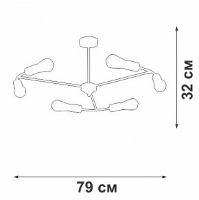Люстра на штанге Vitaluce V3025 V3025-1/6PL в Александровском - alexsandrovskoe.mebel24.online | фото 2