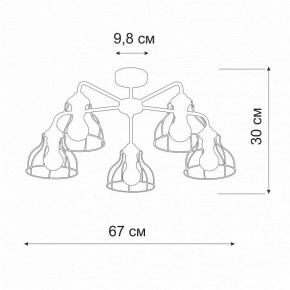 Люстра на штанге Vitaluce V3102 V3102-1/5PL в Александровском - alexsandrovskoe.mebel24.online | фото 2