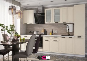 Модульная кухня Альфа холст брюле в Александровском - alexsandrovskoe.mebel24.online | фото 1