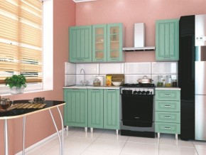 Модульная кухня Луксор клен бирюза в Александровском - alexsandrovskoe.mebel24.online | фото 1