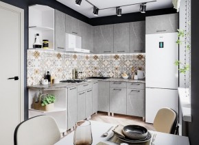 Модульная кухня Марбл мрамор лайт в Александровском - alexsandrovskoe.mebel24.online | фото 1
