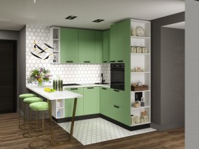 Модульная кухня Осло карбон мята в Александровском - alexsandrovskoe.mebel24.online | фото 1