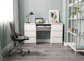 МОРИ МС-2 Стол 6 ящиков (белый) в Александровском - alexsandrovskoe.mebel24.online | фото