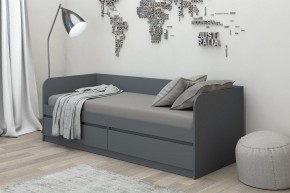 МС "Хилтон" Кровать 0,8 (графит) в Александровском - alexsandrovskoe.mebel24.online | фото